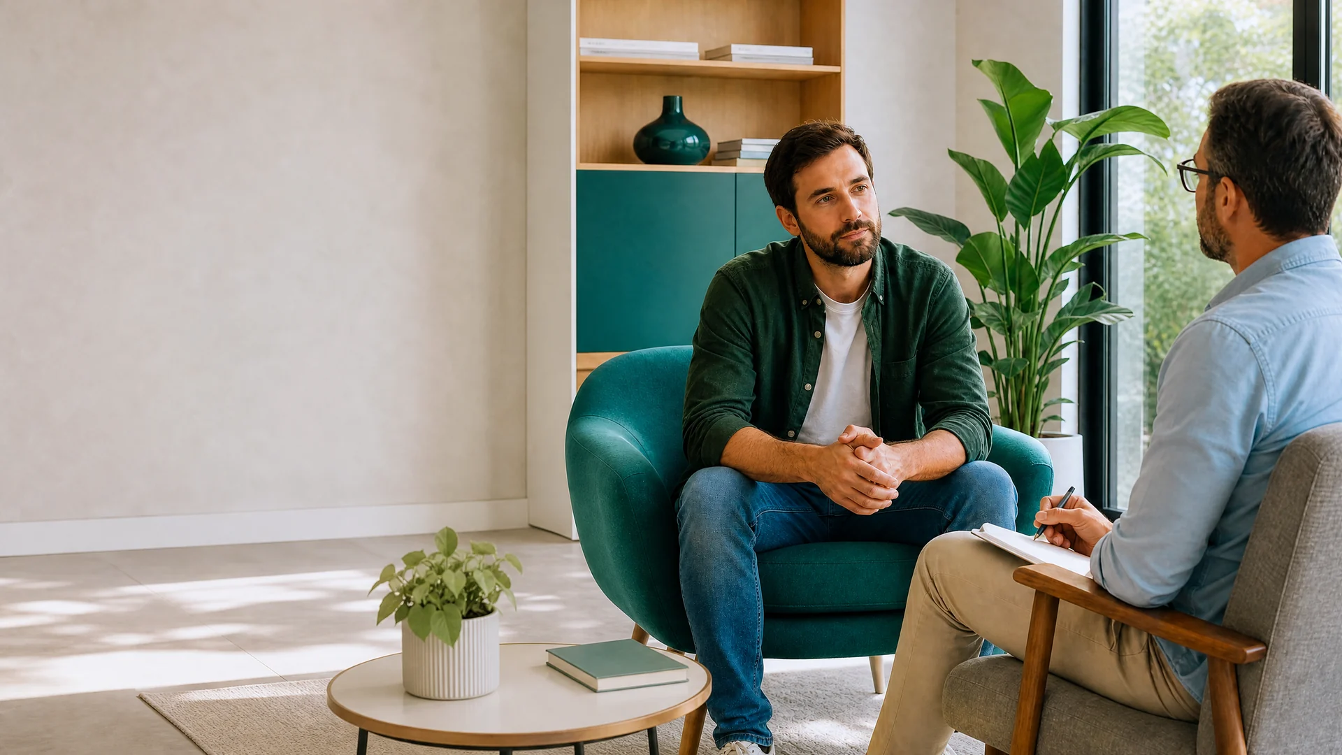 Jovem em sofrimento por dependência química